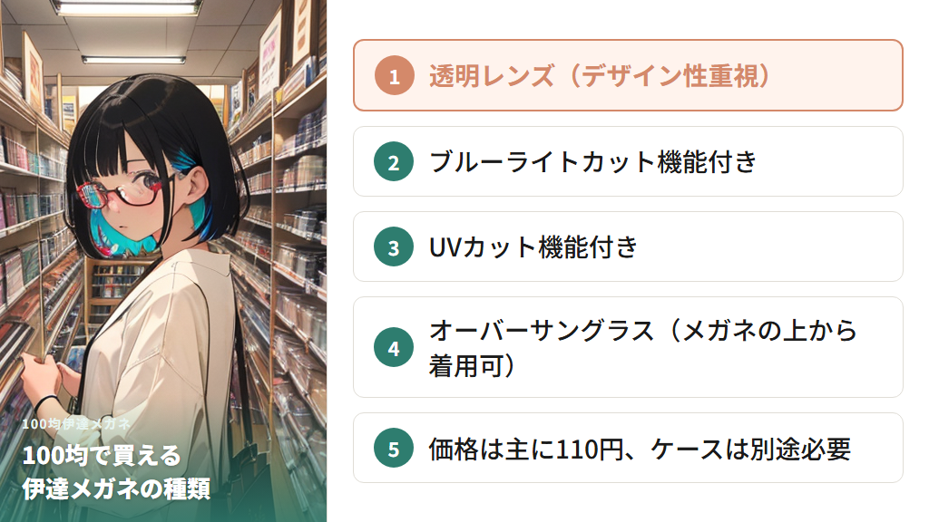 ダイソー・セリア・キャンドゥで買える100均伊達メガネの価格と種類