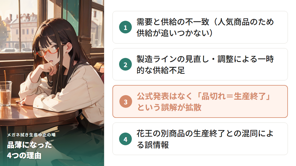 生産中止の噂はどこから来たのか:品薄の背景と公式見解
