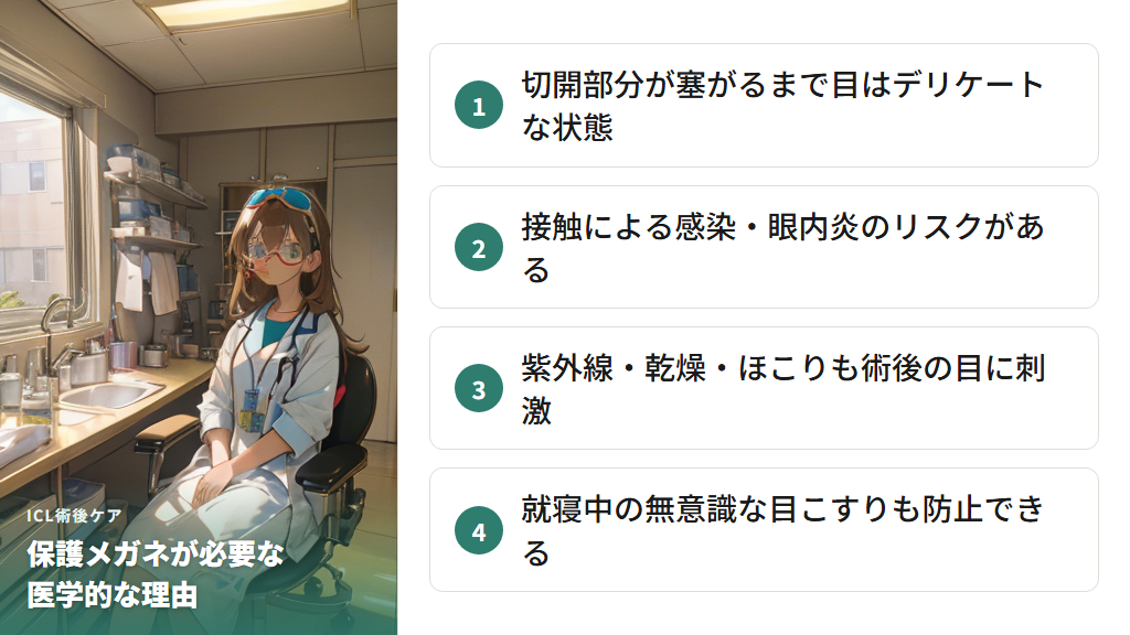 ICL術後に保護メガネが必要な医学的な理由