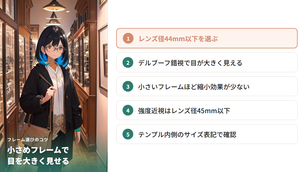 小さめフレームを選んでデルブーフ錯視を活用する