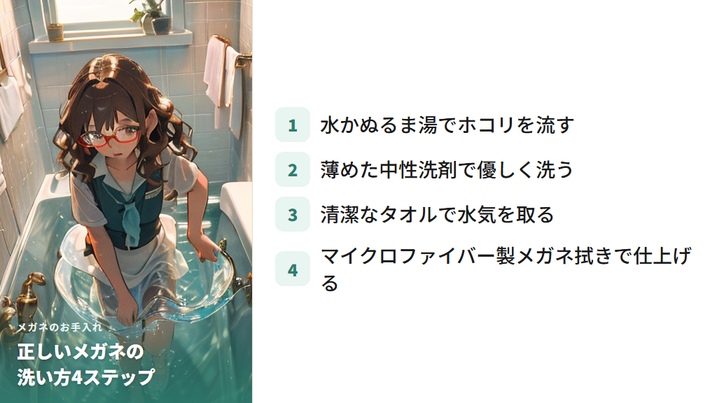 涙や汗で汚れたメガネを正しくキレイにする方法