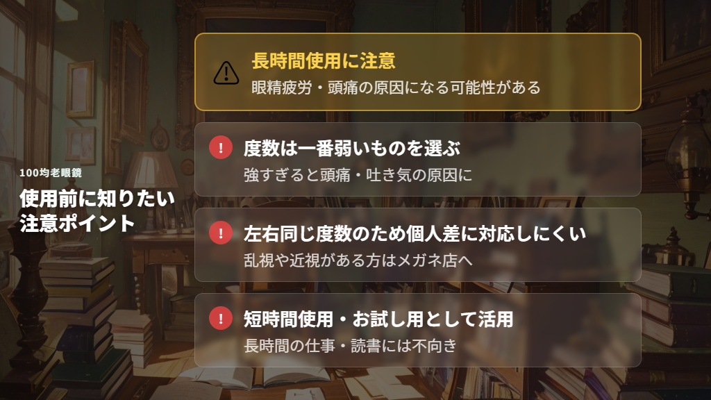 100均老眼鏡の選び方と使う際の注意点