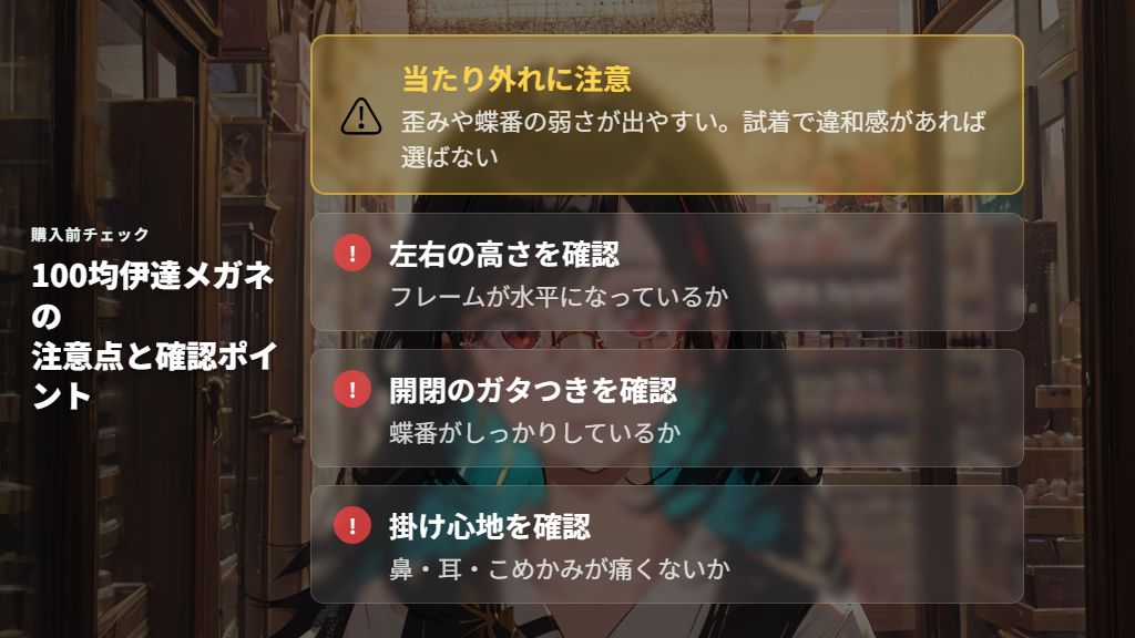 100均伊達メガネのデメリットと購入前の確認ポイント