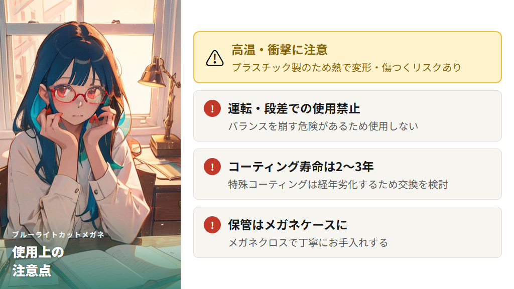 フレーム・レンズの素材と使用上の注意点