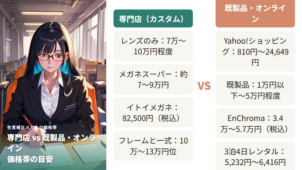 専門店と既製品で異なる価格帯の目安