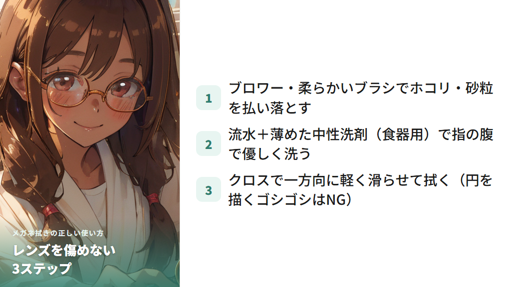 メガネ拭きの正しい使い方と洗濯・交換のタイミング