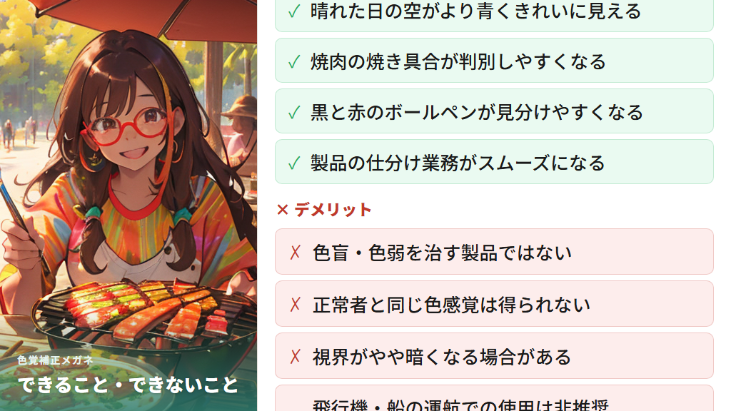 色覚補正メガネでできること・できないこと