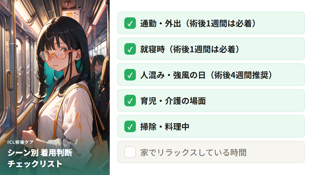 シーン別・保護メガネの着用タイミングの賢い使い分け