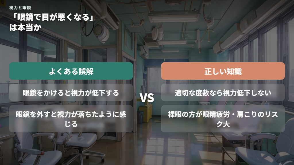 「眼鏡をかけると視力が落ちる」は本当か