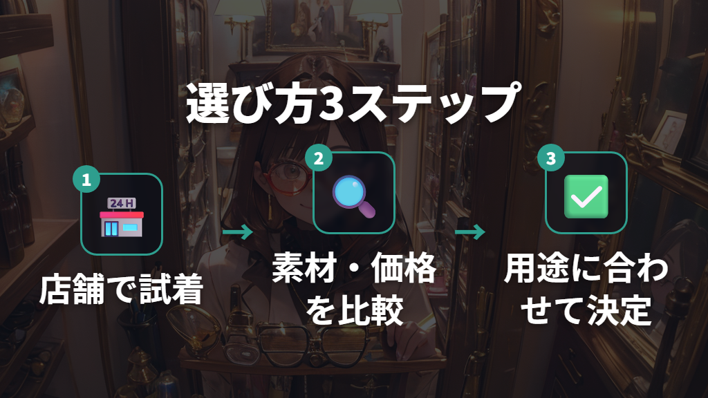 ヒンジレスメガネを選ぶポイント