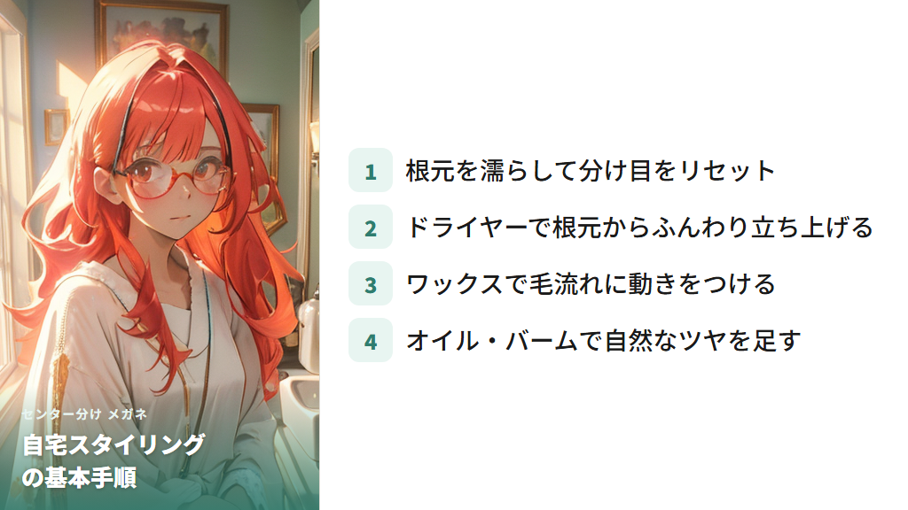 自宅でできるセンター分けのスタイリング方法