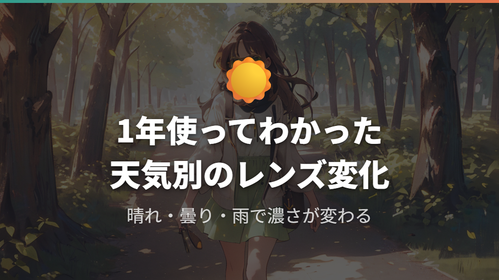 実際の1年間の使用感と天気・環境別のレンズ変化