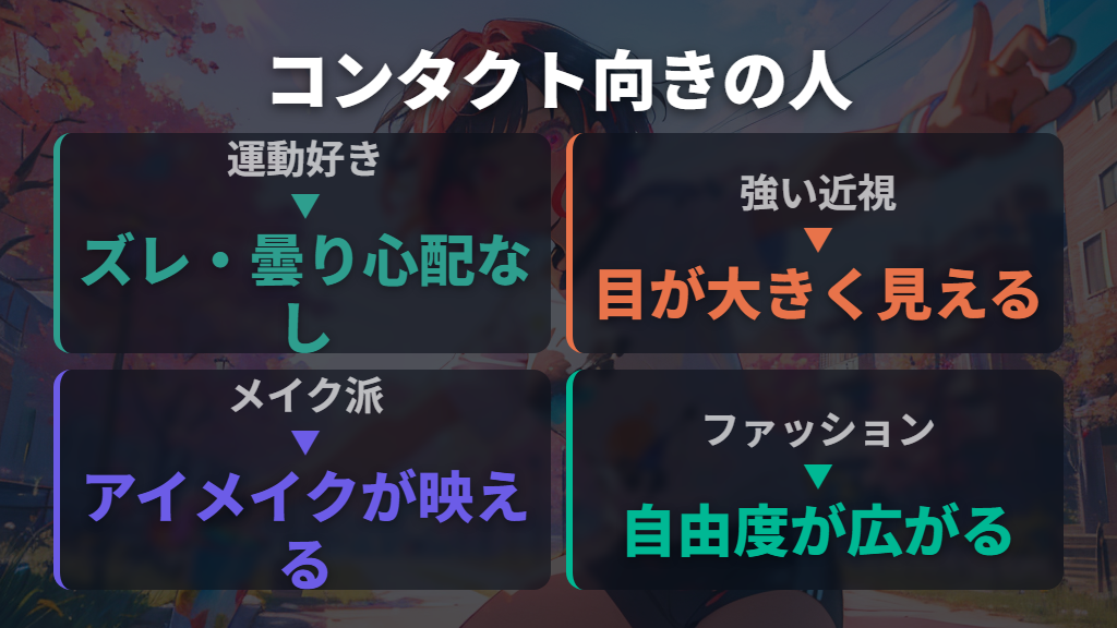 コンタクトへの切り替えが向いている人の特徴