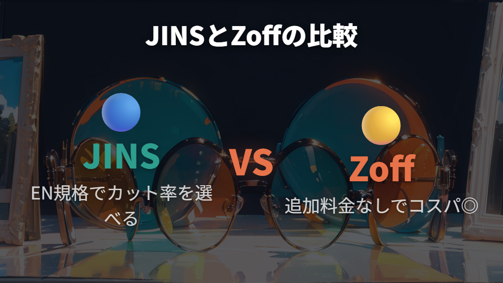 JINSとZoffのブルーライトカット率・価格・サービスを比較