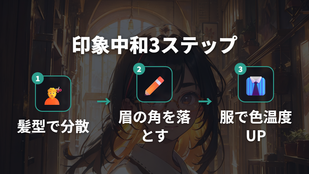 眉・髪型・服装でできる怖い印象の中和テク