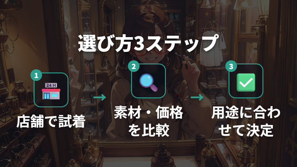 ヒンジレスメガネを選ぶポイント