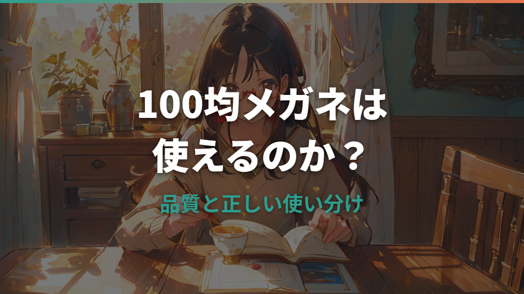 100均の度入りメガネは使える？品質と正しい使い分け