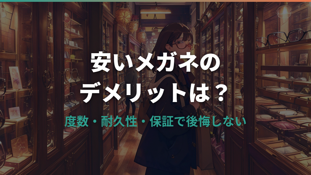 安いメガネのデメリットは？度数・耐久性・保証で後悔しない選び方