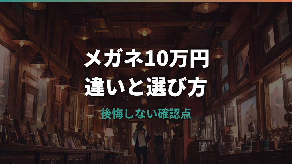 メガネ10万円は高すぎる？安いメガネとの違いと後悔しない選び方