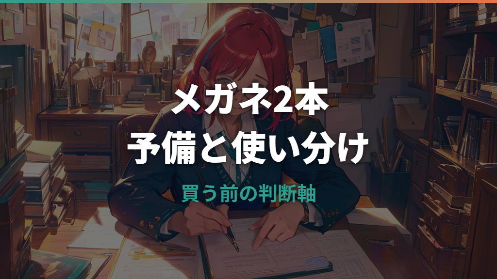 メガネ2本持ちは必要？予備・使い分け・2本目割引まで整理