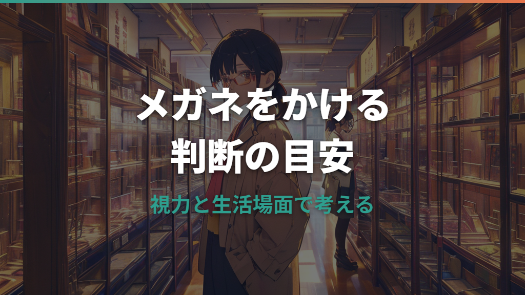 メガネをかける視力の目安は？悪くなる不安と選び方まで解説