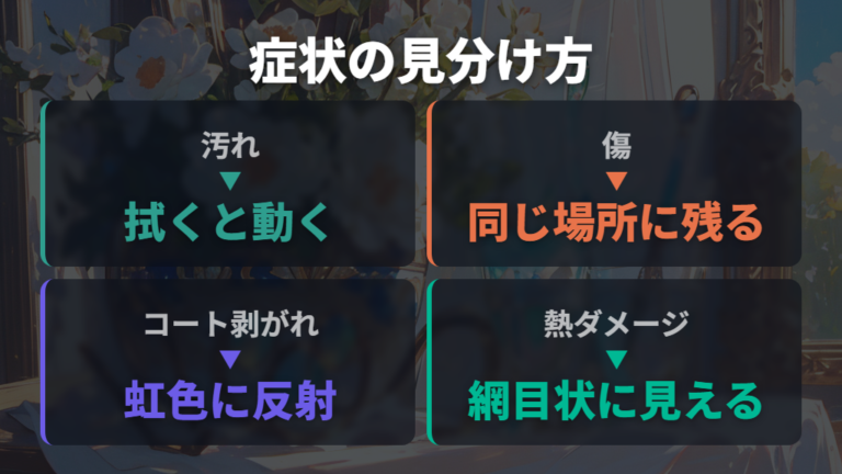 傷や剥がれに見える症状の違いを見分ける