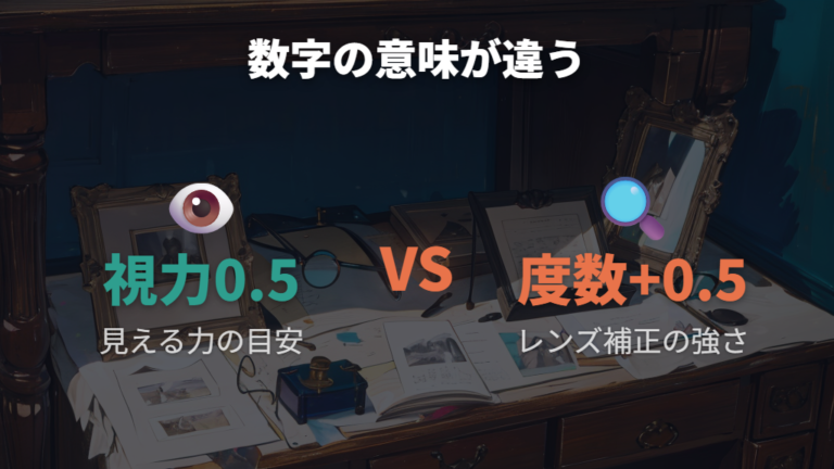 視力0.5と度数の違いを混同しない