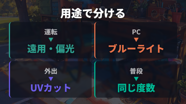 用途別に選ぶ2本の使い分けは仕事用と外出用から考える