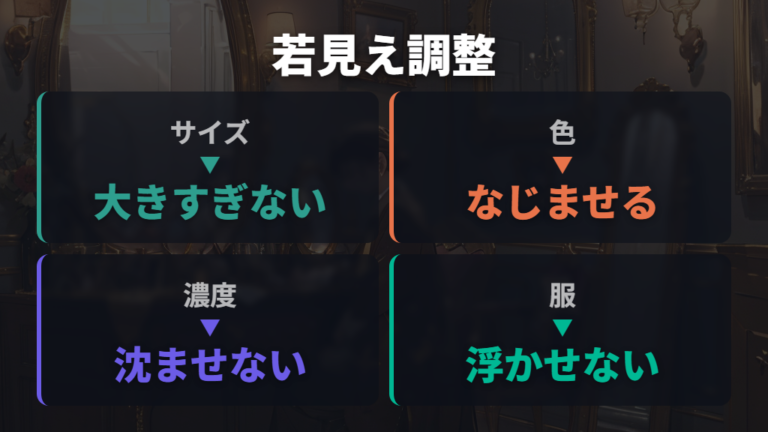 50代の若見えメガネ術はサイズ・色・濃度で整える