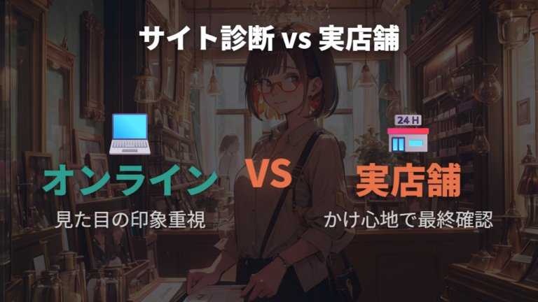 フレーム診断サイトと実店舗測定の違い