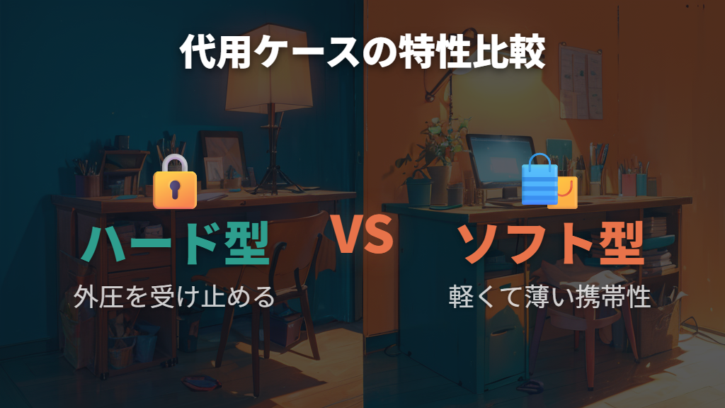 メガネケース代用におけるハードとソフトの特性比較