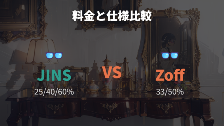 JINSとの料金と仕様比較は規格とカット方法まで見る