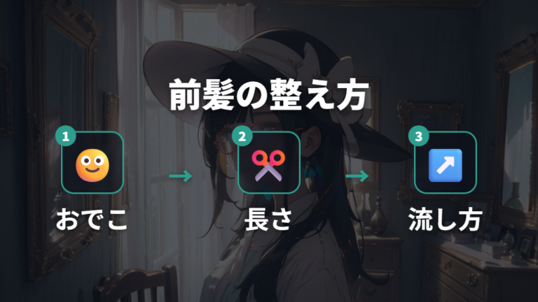 前髪と髪型のバランスはおでこ・長さ・流し方で整える
