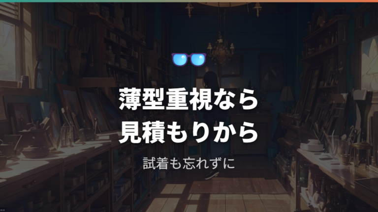 JINSを候補にしやすい条件は標準レンジの薄型非球面で整理する