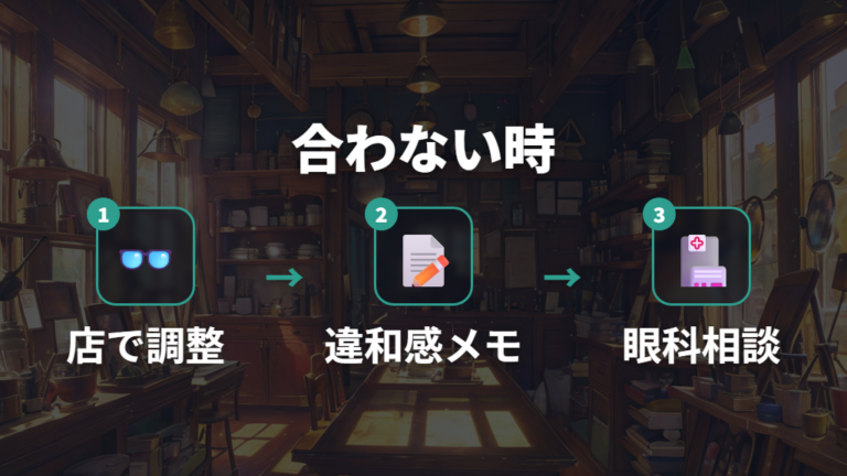 処方箋で作ったメガネが合わない時の進め方