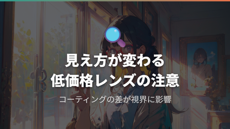 低価格レンズ切り替え時の見え方変化と対処法