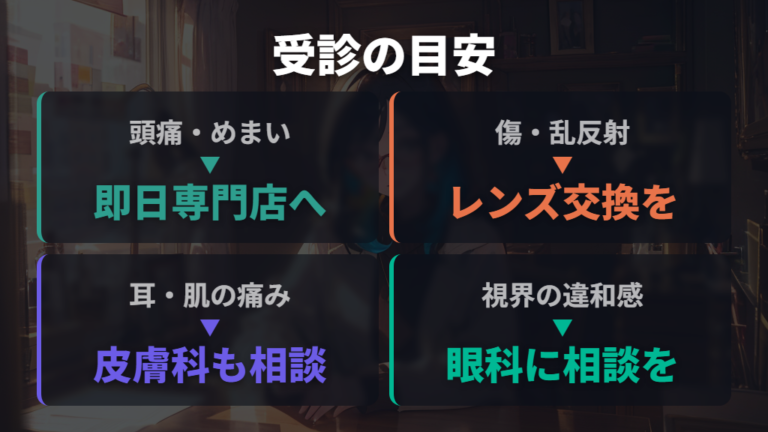 応急処置後の専門機関受診の目安