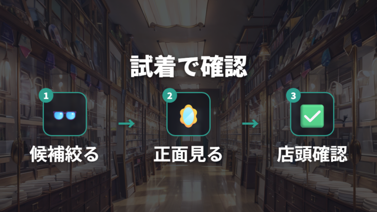 顔型別に似合うメガネは試着サービスで最終確認する