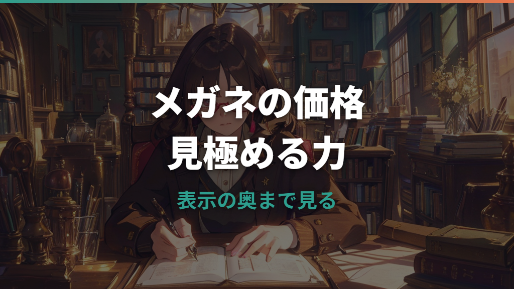 メガネの値段相場はいくら？一式価格・レンズ追加費用・条件別予算を整理