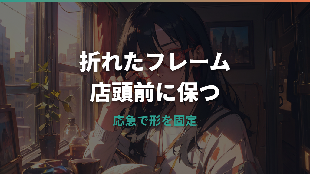メガネフレームが折れたら接着剤はNG？応急処置と修理判断を解説
