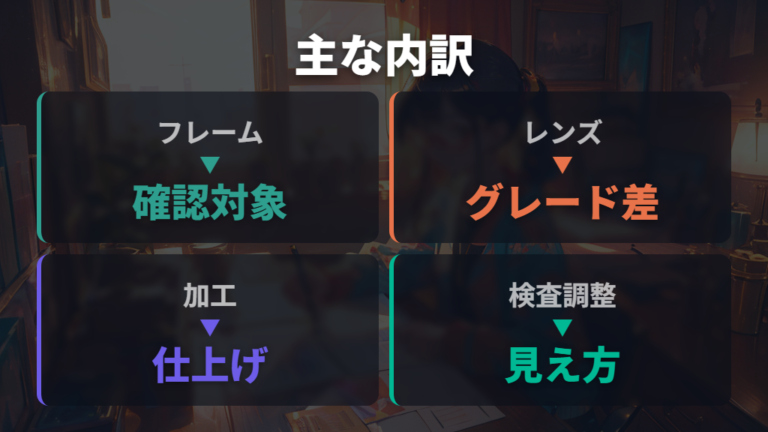 価格が高くなる主な内訳はフレーム以外にもある