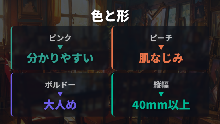 色の濃さとフレーム幅の見方