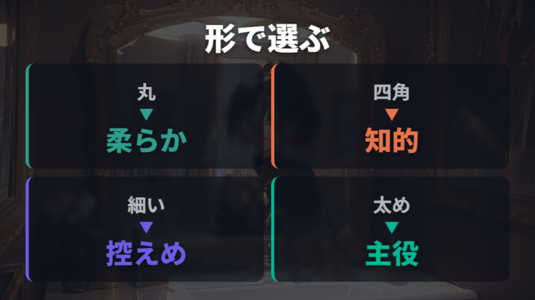 印象を変えるフレームの形は丸・四角・細さで選ぶ