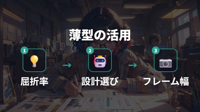 薄型レンズで厚みを抑える方法は屈折率と設計で考える