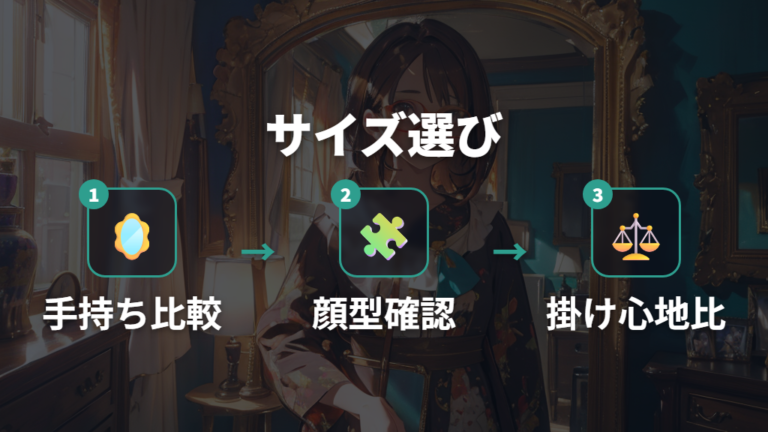 サイズ選びと似合う形は手持ちメガネから考える