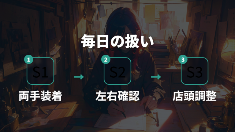 正しいかけ方でフィットの崩れを防ぐ