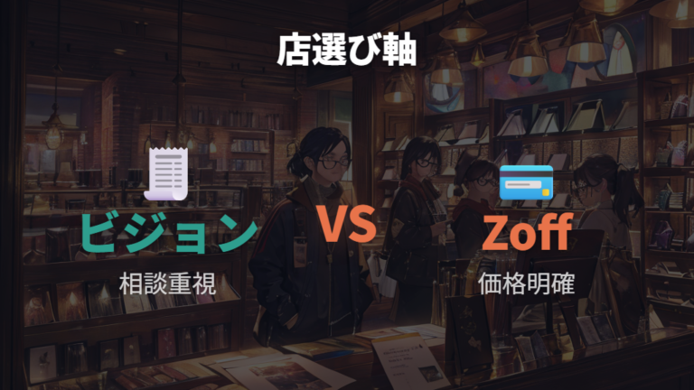 Zoffは料金表示、ビジョンメガネは提案内容も確認