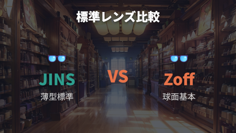 JINSやZoffとの価格比較はセット価格と標準レンズを見る
