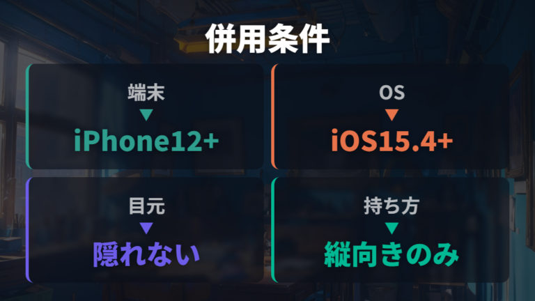 マスクとメガネ併用時の設定はiPhone 12以降か確認する
