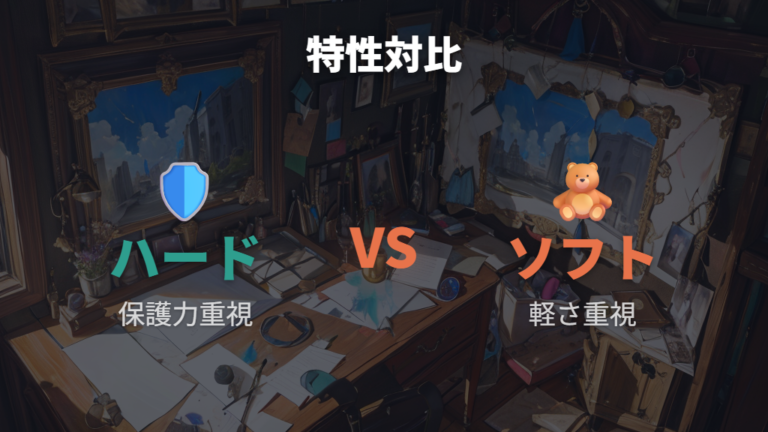 ハードケースとソフトケースの違いは保護力と軽さ